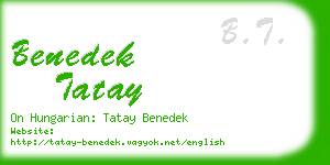 benedek tatay business card